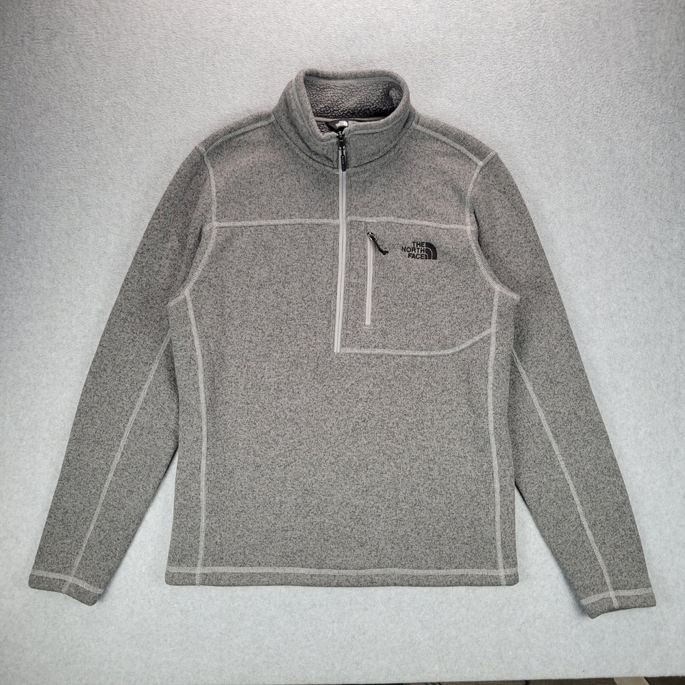 The North Face Gordon Lyons 1/4 Zip Pullover Mens Medium Gray Sweater Fleece M